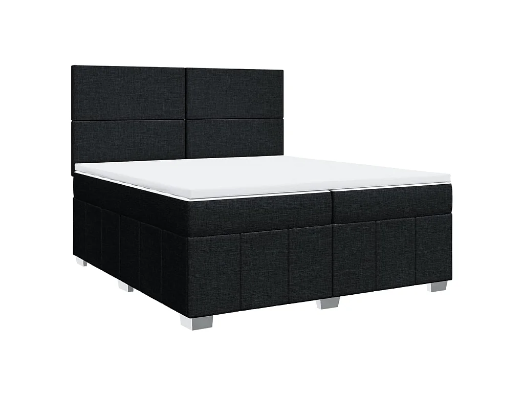 Boxspring met matras stof zwart 200x200 cm
