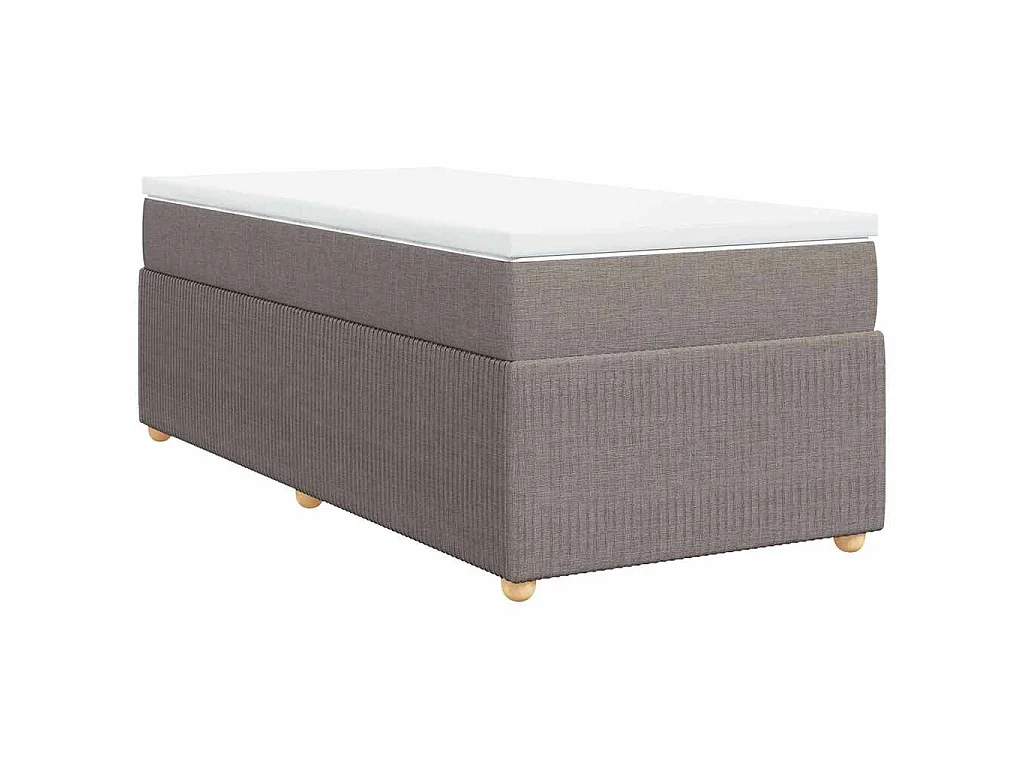 Boxspring met matras stof taupe 90x200 cm