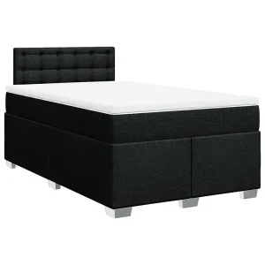 Boxspring met matras stof zwart 120×200 cm Boxspring met matras stof zwart 120×200 cm