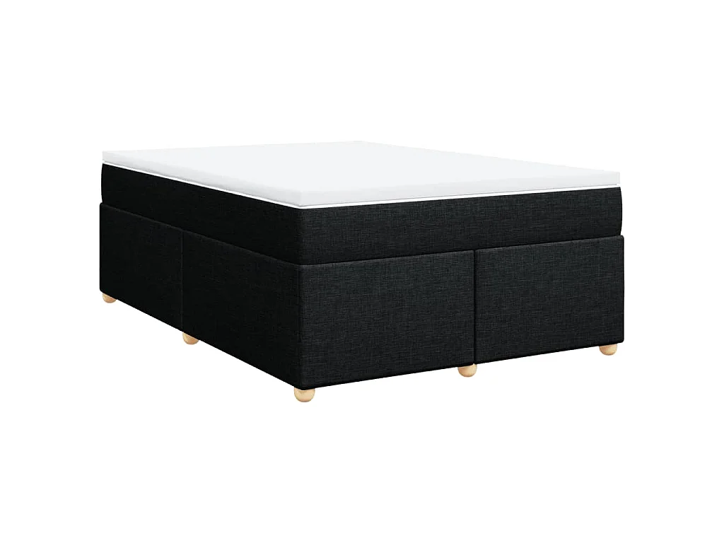 Boxspring met matras stof zwart 140x190 cm