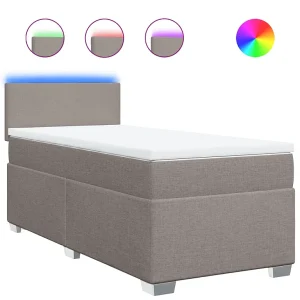 Boxspring met matras stof taupe 100×200 cm
