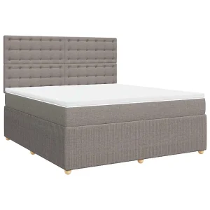 Boxspring met matras stof taupe 180×200 cm Boxspring met matras stof taupe 180×200 cm