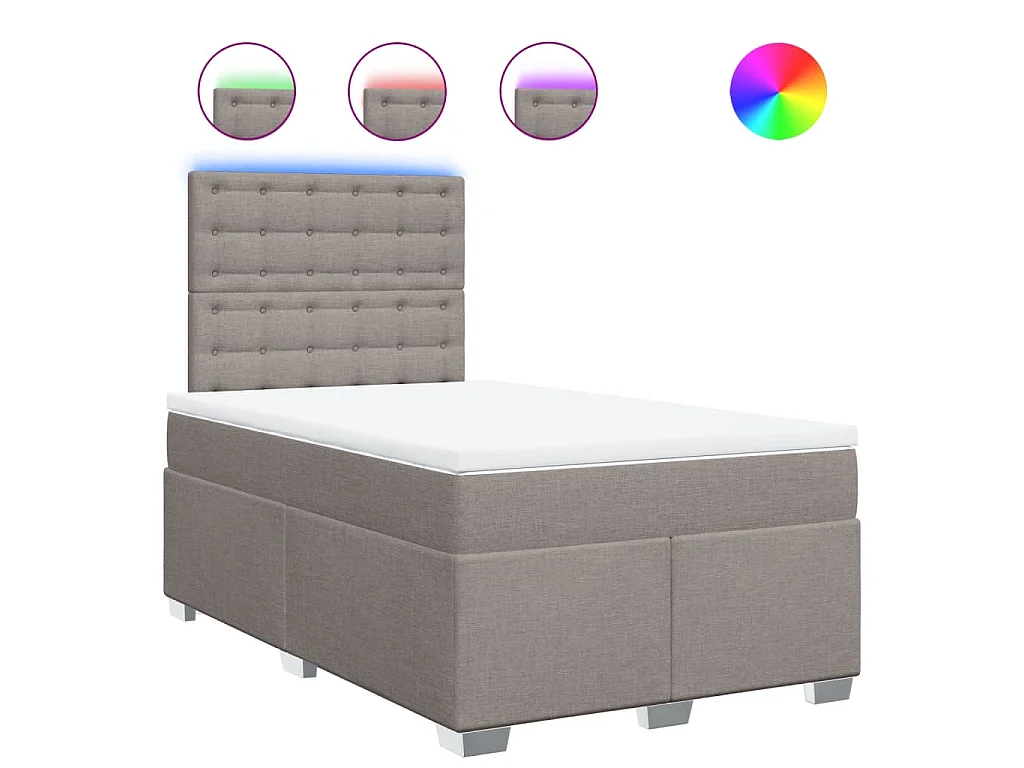 Boxspring met matras stof taupe 120x200 cm