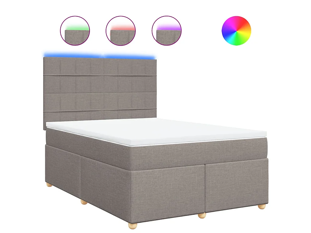 Boxspring met matras stof taupe 140x200 cm