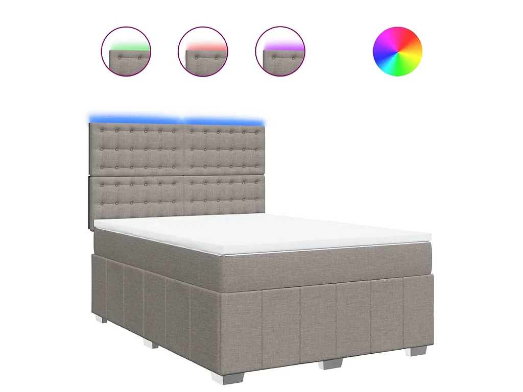 Boxspring met matras stof taupe 140x200 cm