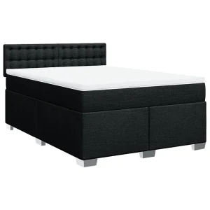 Boxspring met matras stof zwart 160×200 cm Boxspring met matras stof zwart 160×200 cm