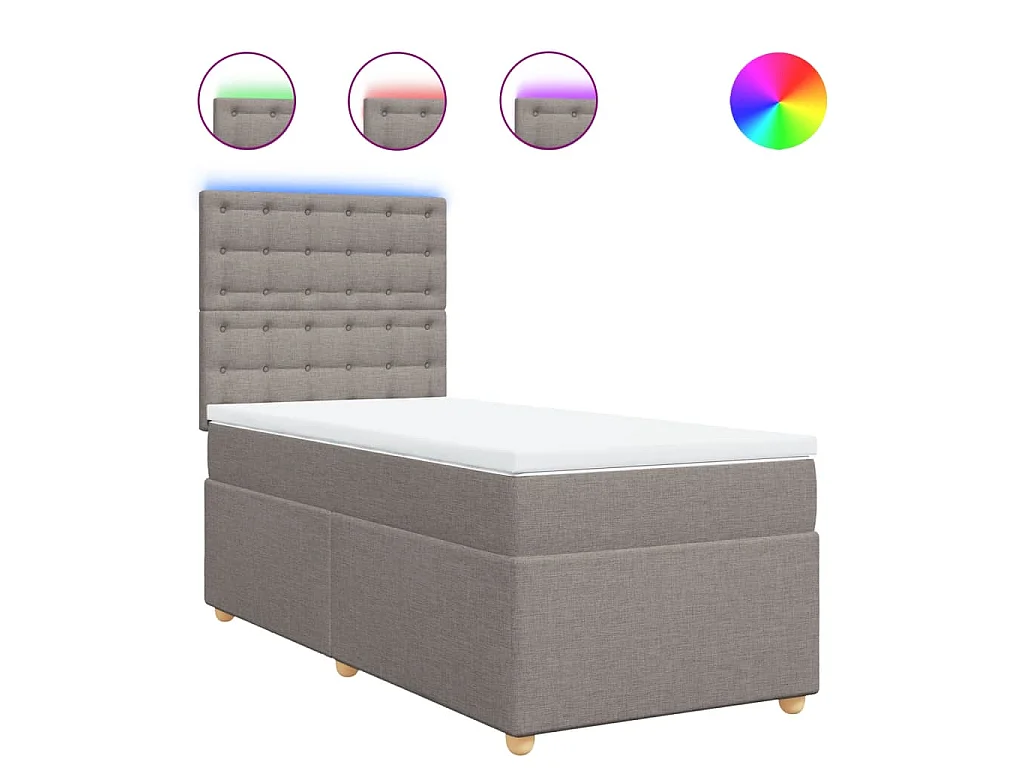 Boxspring met matras stof taupe 80x200 cm