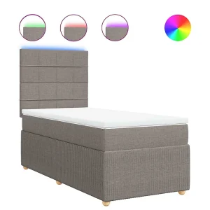 Boxspring met matras stof taupe 90×190 cm Boxspring met matras stof taupe 90×190 cm