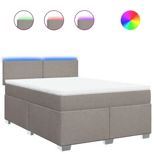 Boxspring met matras stof taupe 160×200 cm Boxspring met matras stof taupe 160×200 cm