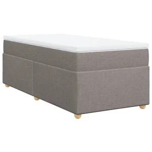 Boxspring met matras stof taupe 90×200 cm