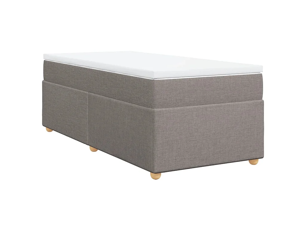 Boxspring met matras stof taupe 90x200 cm