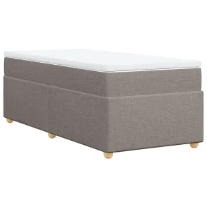 Boxspring met matras stof taupe 80×200 cm