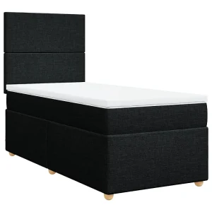 Boxspring met matras stof zwart 100×200 cm Boxspring met matras stof zwart 100×200 cm