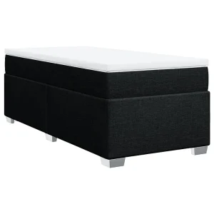 Boxspring met matras stof zwart 80×200 cm Boxspring met matras stof zwart 80×200 cm