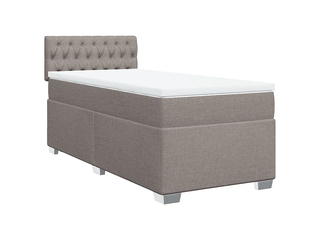 Boxspring met matras stof taupe 90x190 cm