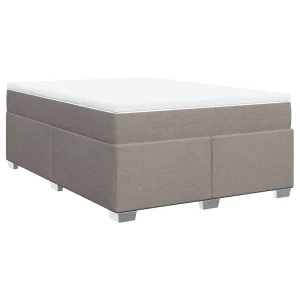 Boxspring met matras stof taupe 140×200 cm