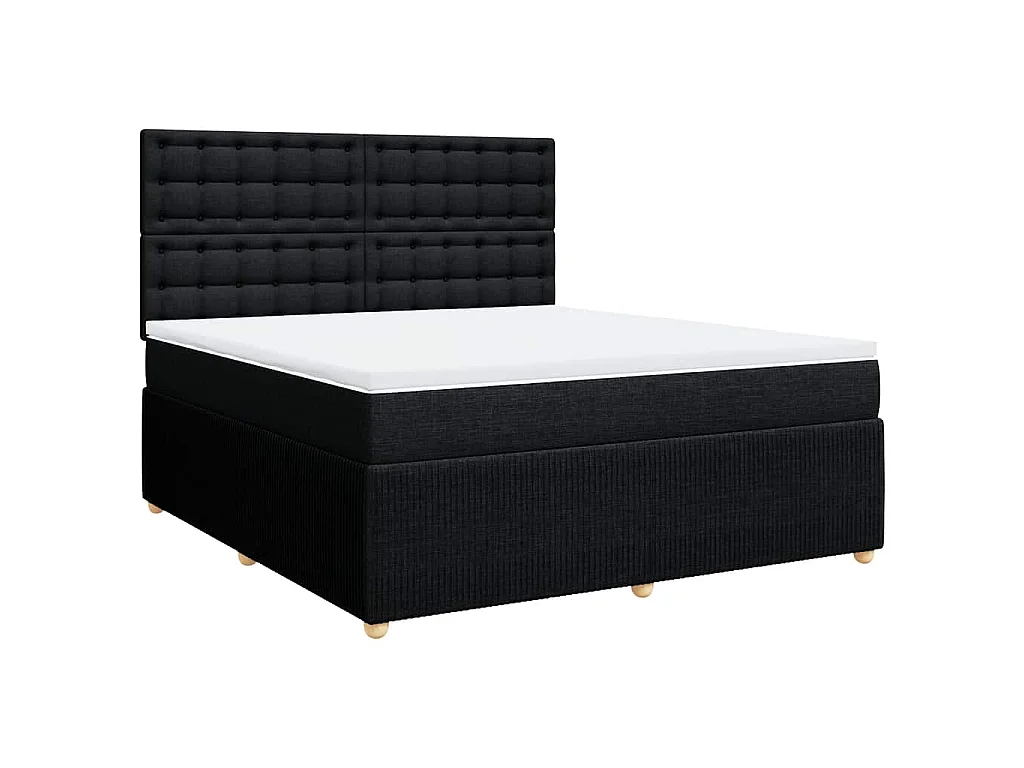 Boxspring met matras stof zwart 180x200 cm