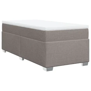 Boxspring met matras stof taupe 90×190 cm Boxspring met matras stof taupe 90×190 cm