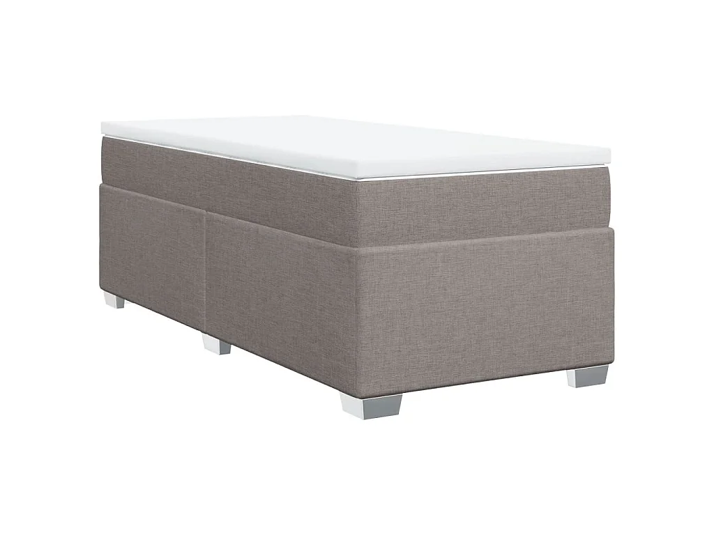 Boxspring met matras stof taupe 90x190 cm