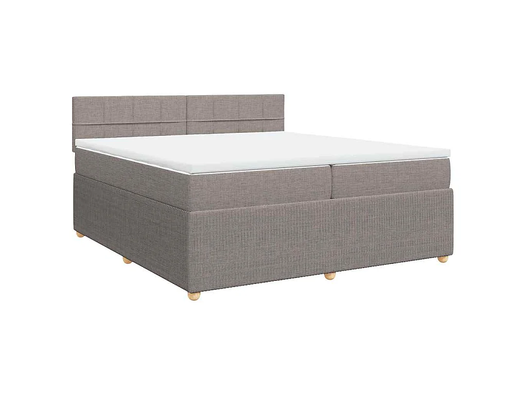 Boxspring met matras stof taupe 200x200 cm