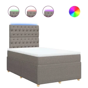 Boxspring met matras stof taupe 120×190 cm
