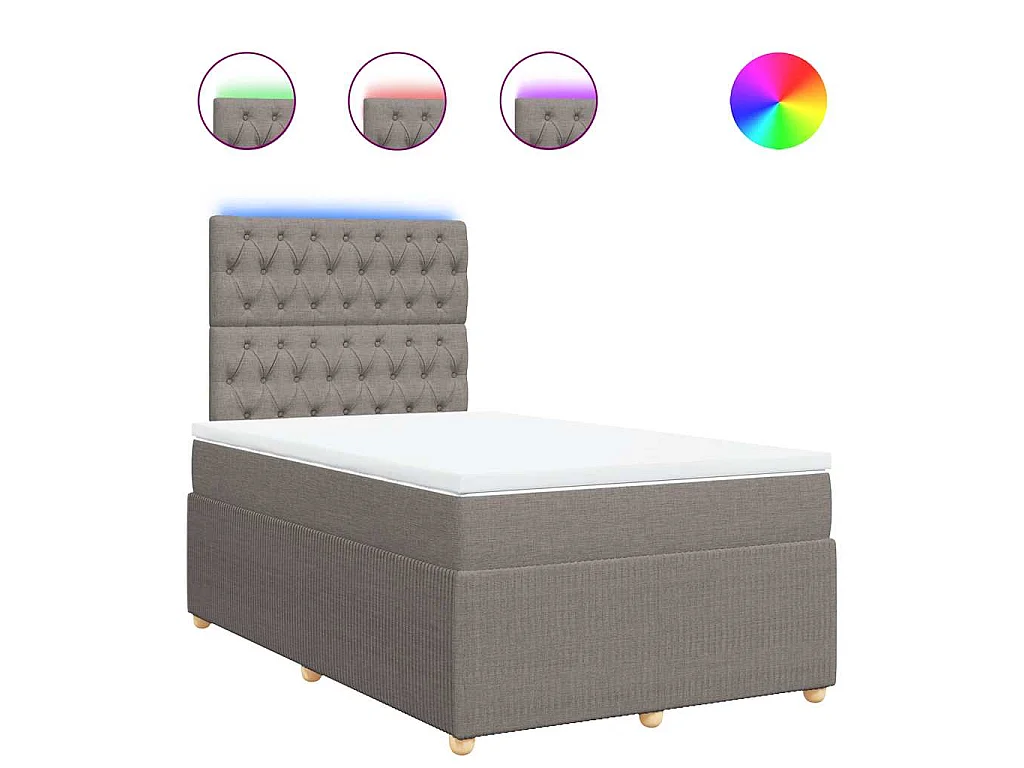 Boxspring met matras stof taupe 120x190 cm