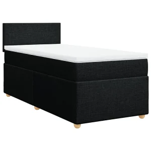 Boxspring met matras stof zwart 80×200 cm Boxspring met matras stof zwart 80×200 cm