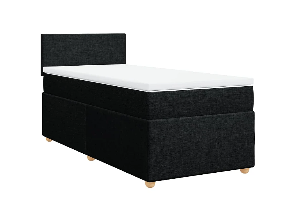 Boxspring met matras stof zwart 80x200 cm