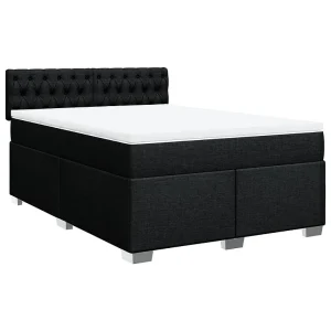 Boxspring met matras stof zwart 160×200 cm Boxspring met matras stof zwart 160×200 cm