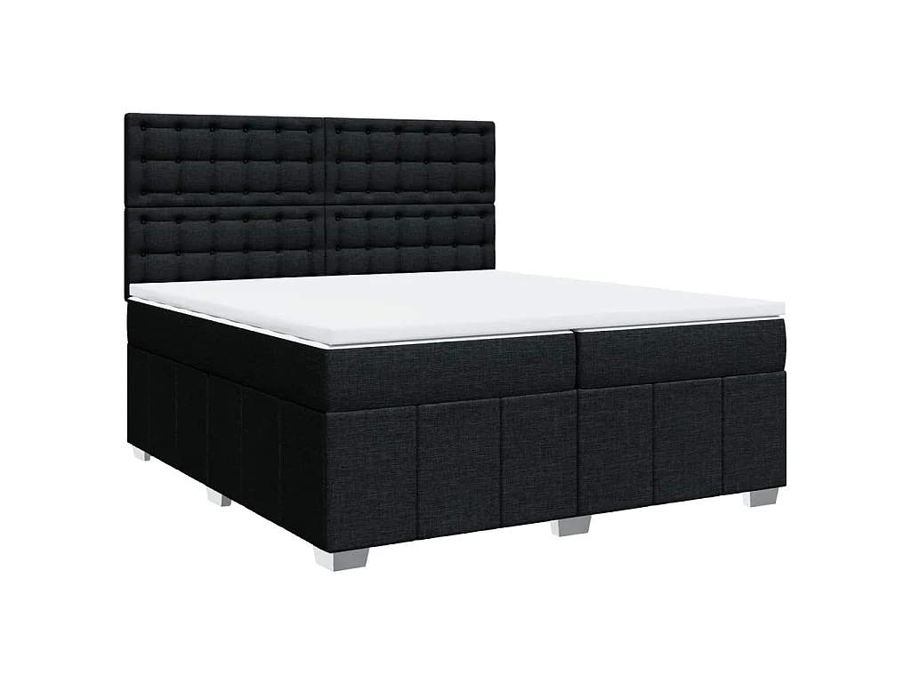 Boxspring met matras stof zwart 200x200 cm