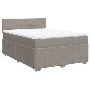 Boxspring met matras stof taupe 140×200 cm