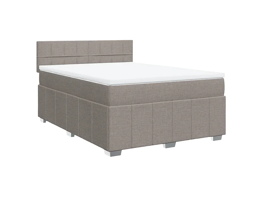 Boxspring met matras stof taupe 140x200 cm