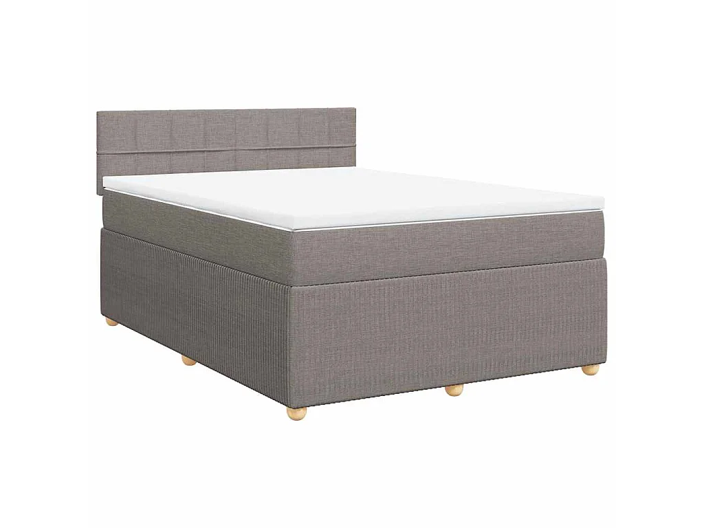 Boxspring met matras stof taupe 140x190 cm