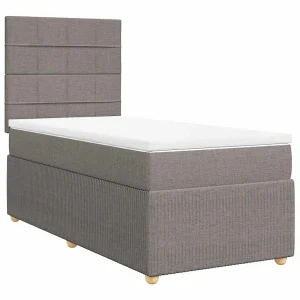 Boxspring met matras stof taupe 100×200 cm