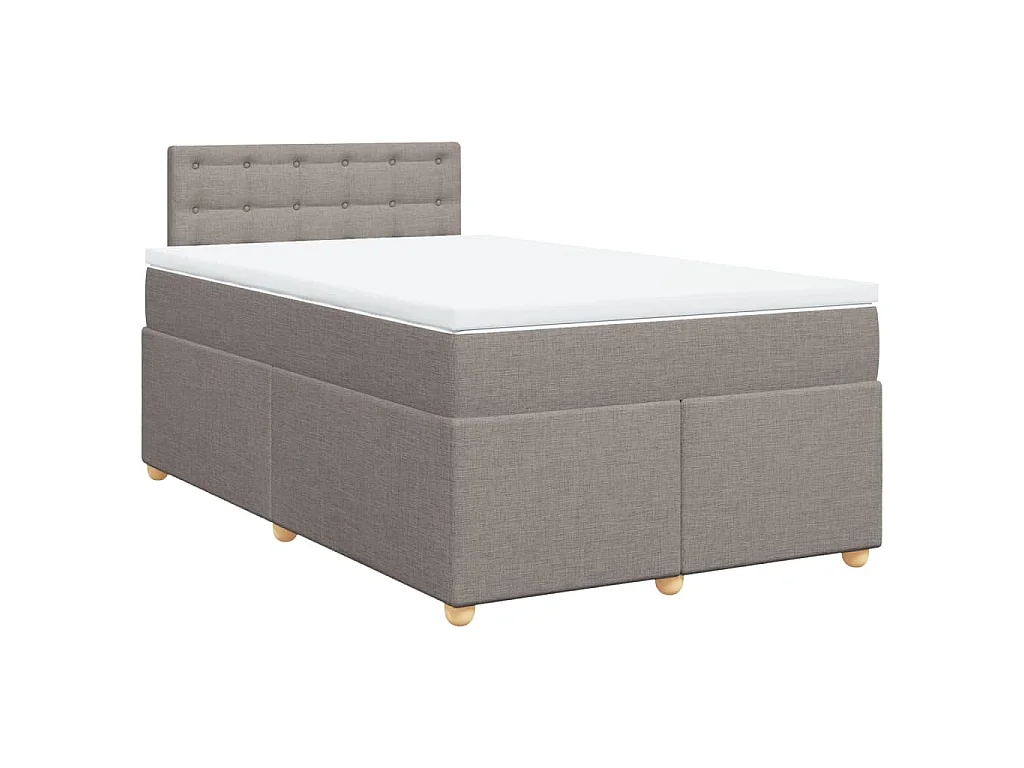 Boxspring met matras stof taupe 120x200 cm
