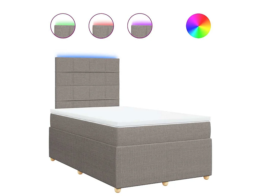 Boxspring met matras stof taupe 120x200 cm