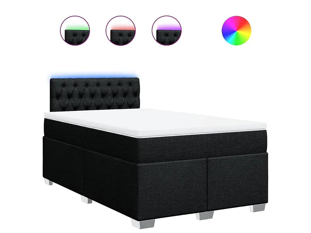 Boxspring met matras stof zwart 120x200 cm