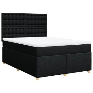 Boxspring met matras stof zwart 160×200 cm Boxspring met matras stof zwart 160×200 cm