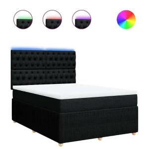 Boxspring met matras stof zwart 160×200 cm Boxspring met matras stof zwart 160×200 cm