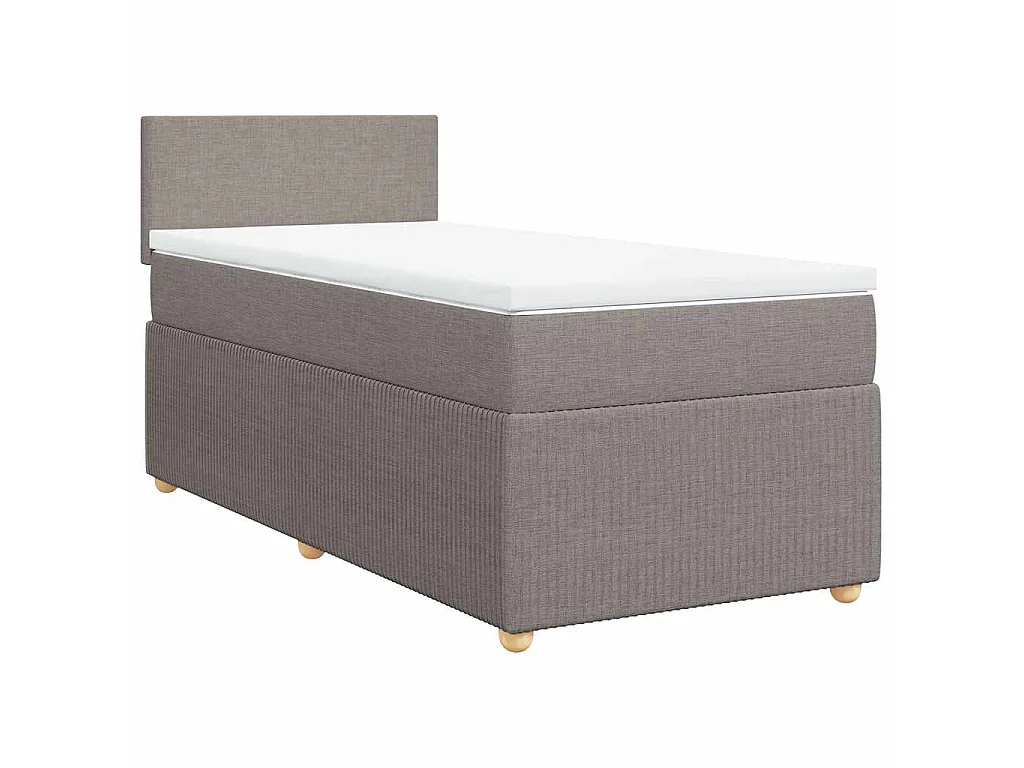 Boxspring met matras stof taupe 80x200 cm