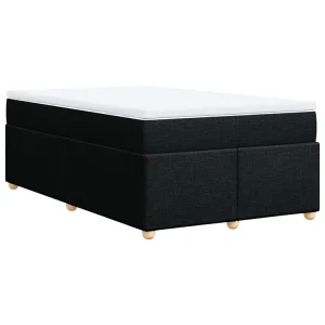 Boxspring met matras stof zwart 120×190 cm