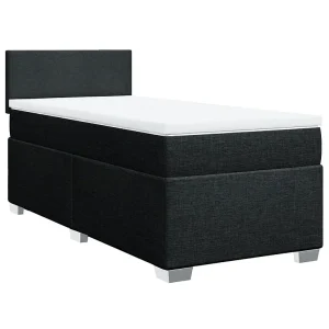 Boxspring met matras stof zwart 100×200 cm Boxspring met matras stof zwart 100×200 cm