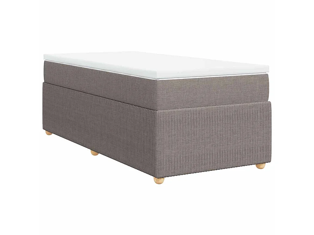 Boxspring met matras stof taupe 90x190 cm