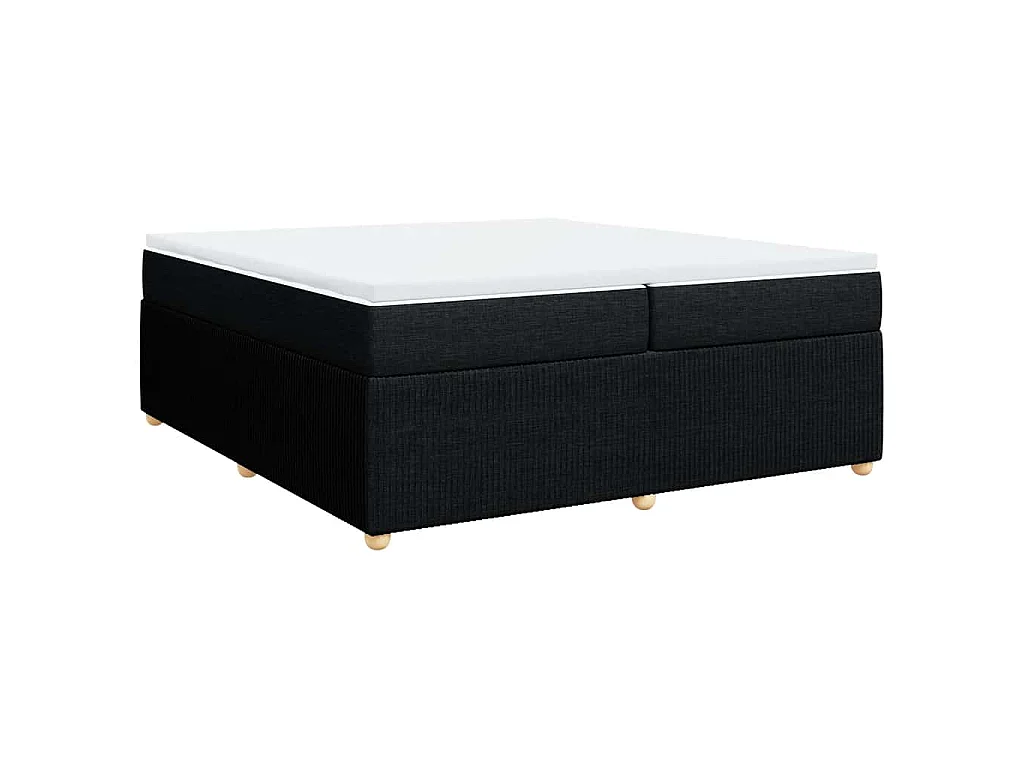 Boxspring met matras stof zwart 200x200 cm