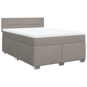 Boxspring met matras stof taupe 160×200 cm Boxspring met matras stof taupe 160×200 cm