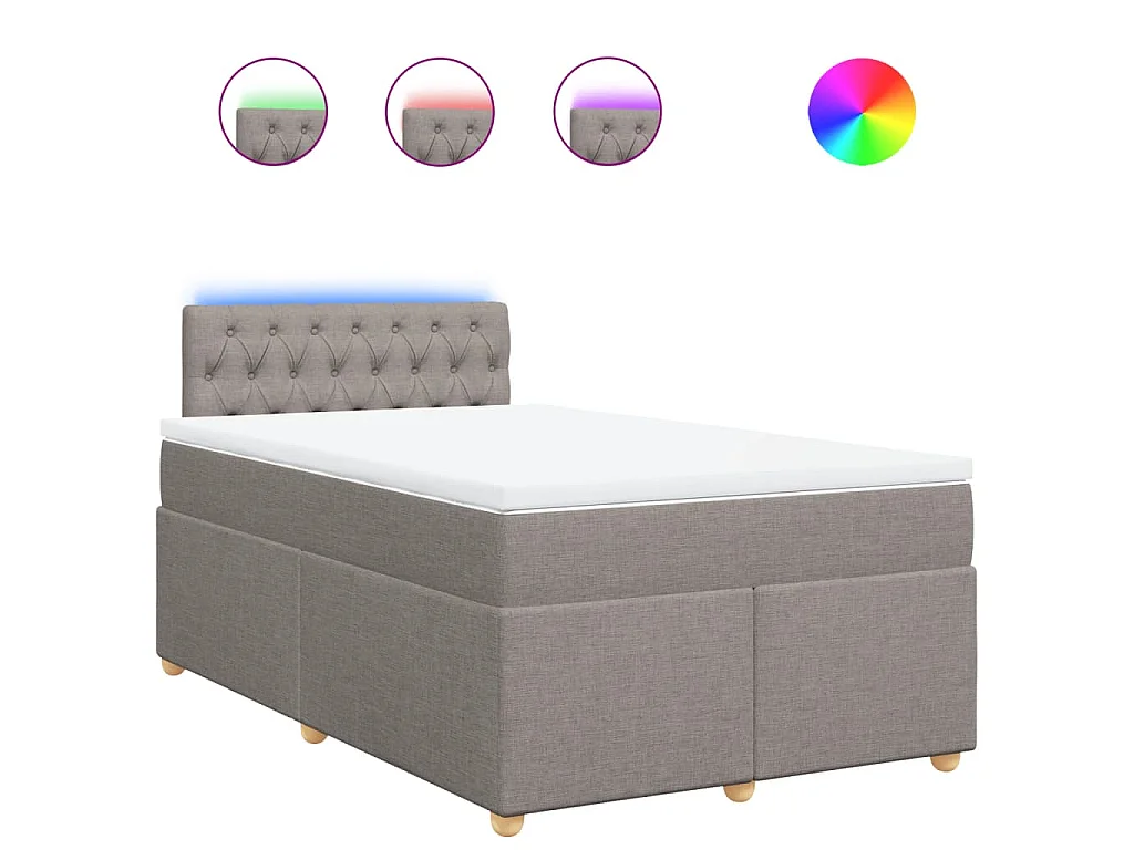 Boxspring met matras stof taupe 120x200 cm