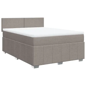 Boxspring met matras stof taupe 140×200 cm