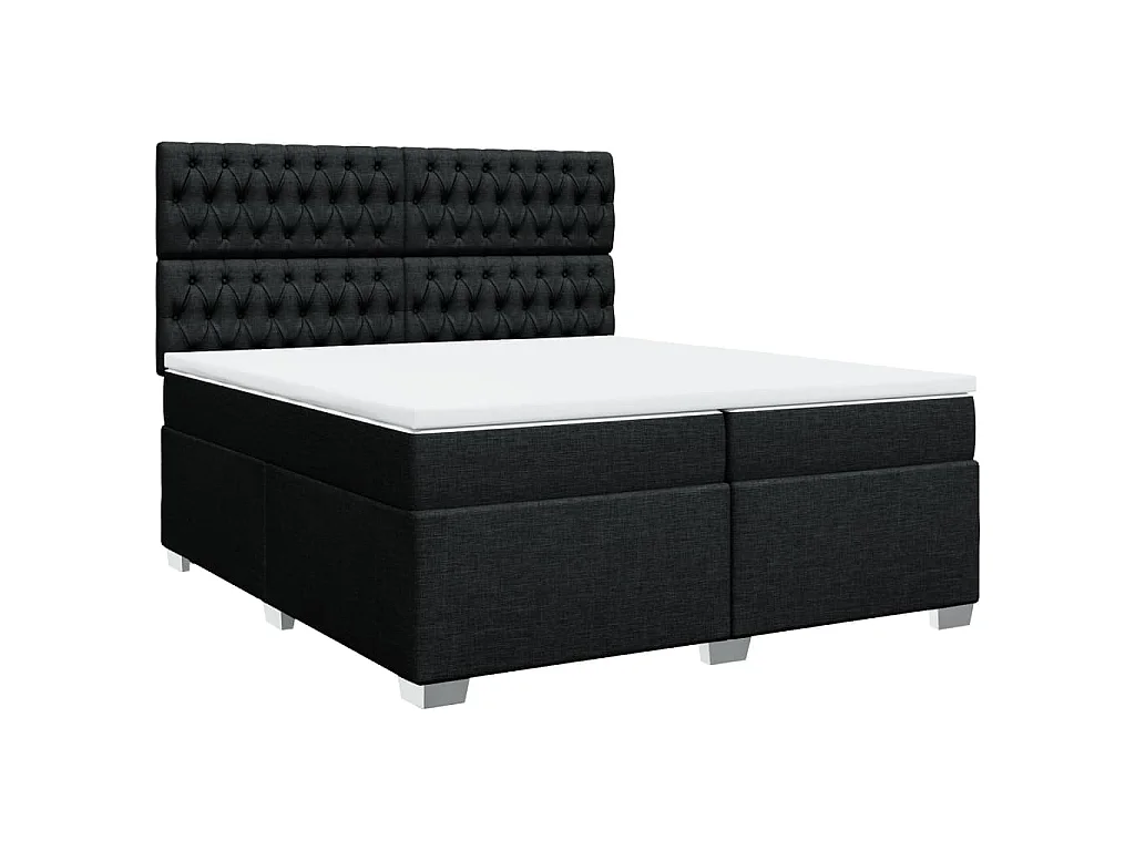 Boxspring met matras stof zwart 200x200 cm