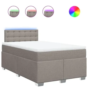 Boxspring met matras stof taupe 120×190 cm Boxspring met matras stof taupe 120×190 cm