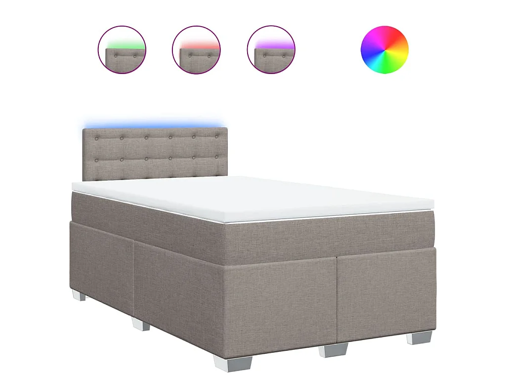 Boxspring met matras stof taupe 120x190 cm